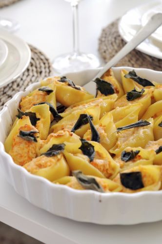 Conchiglioni com batata doce