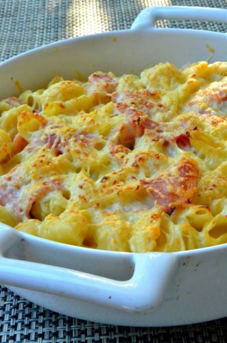 Nossa receita de gratinado de massa com presunto