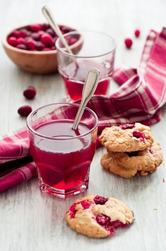 Os cookies com cranberries