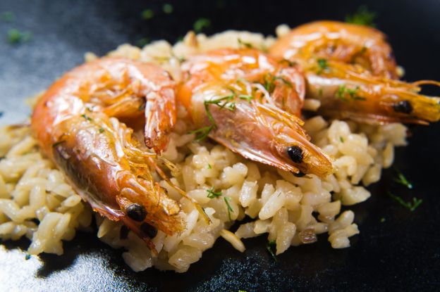 Risotto alla crema di scampi (Risotto ao creme de camarão)