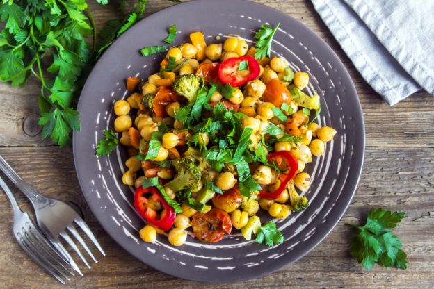 Salada de grão de bico