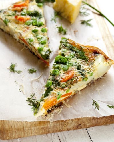 Quiche de petits pois e cenoura