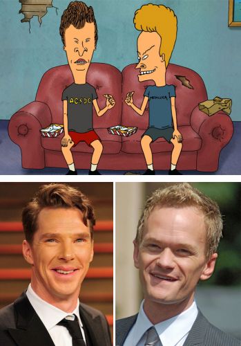 10 - Beavis e Butthead assemelham-se com Benedict Cumberbatch e Neil Patrick Harris, ou vice-versa