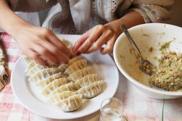 Fechar os gyozas