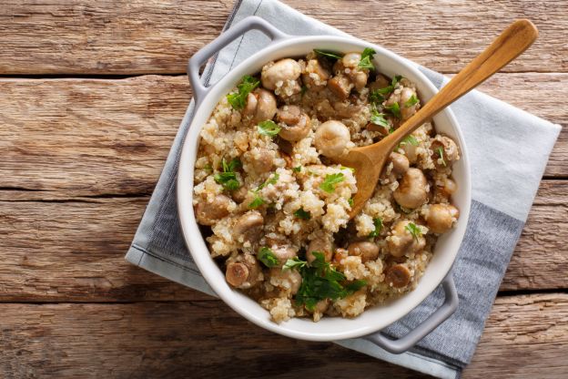 Risoto de quinoa e cogumelos