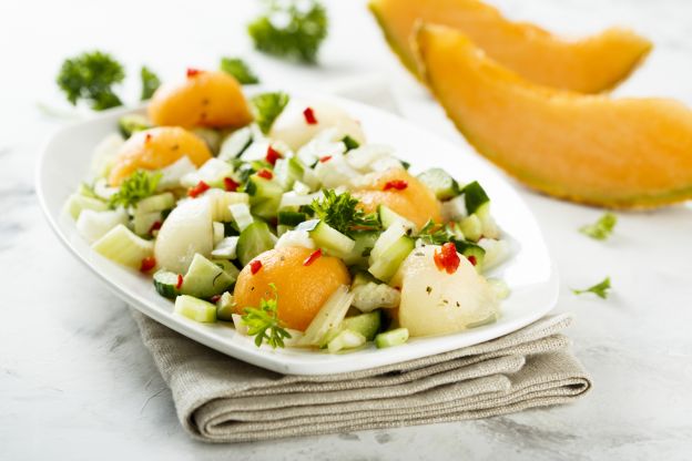 Salada de melão e lichia