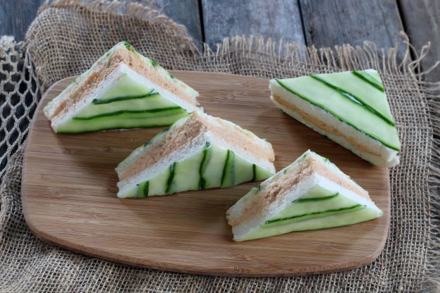 Pepino: Club Sandwich de pepino e salmão