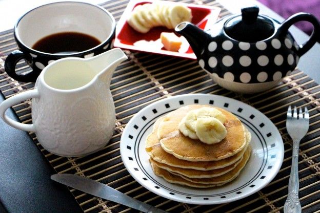 As pancakes com queijo cottage