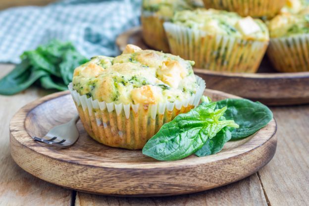 Muffins de espinafre com queijo