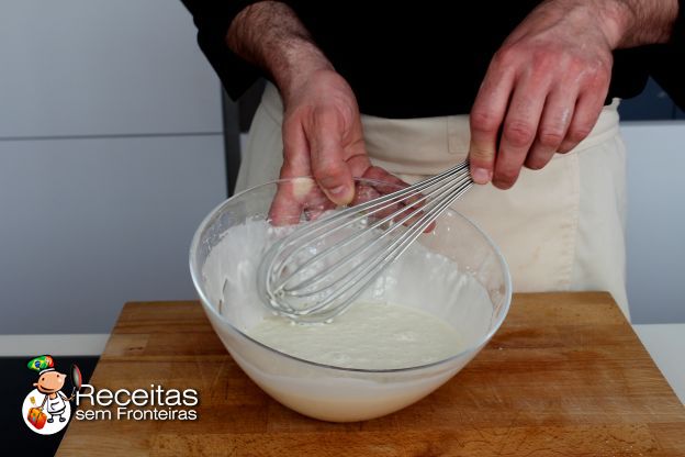 A massa para tempura está pronta