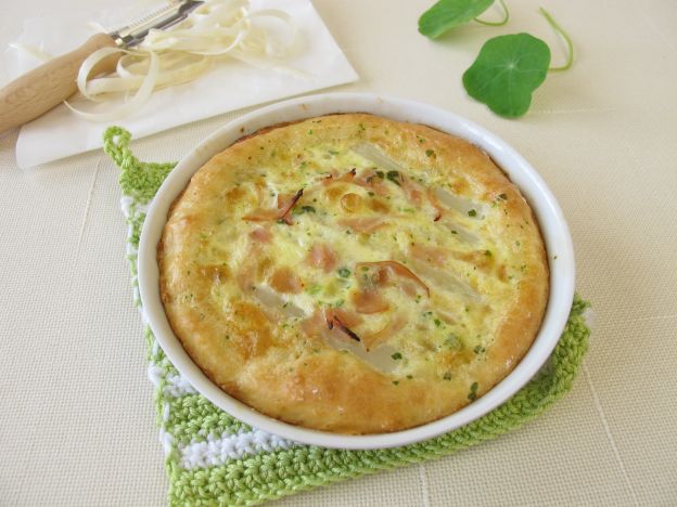 Quiche de aspargos e presunto