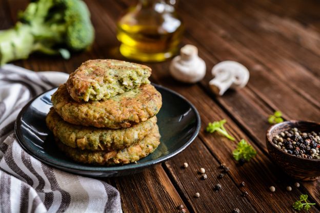 Galettes de quinoa, brócolis et champignons