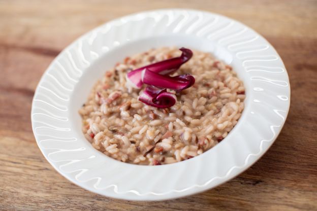 Risotto com radicchio vermelho