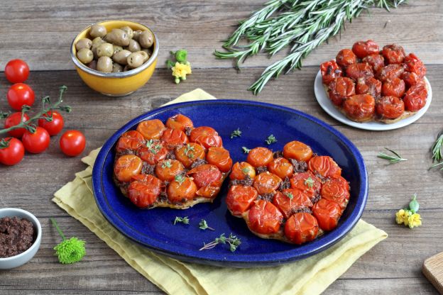 Rabanadas de tomate cereja