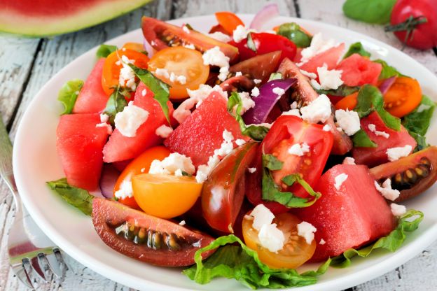 Salada de melancia e tomate