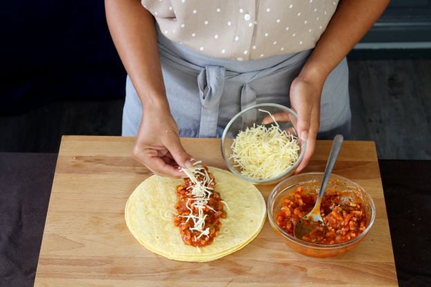 preparação da  enchilada