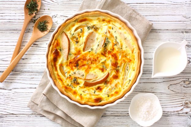 Quiche com Roquefort e Pera