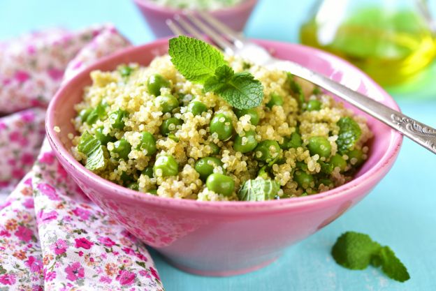 Quinoa com ervilhas