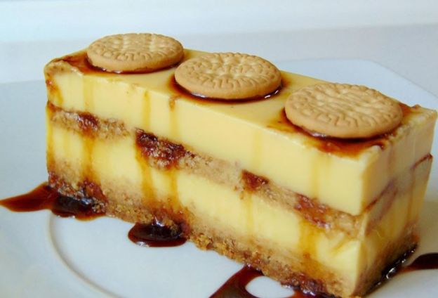 Flan de biscoitos no  micro-ondas