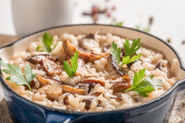 Risotto di grano ai funghi (Risotto de trigo com cogumelos)