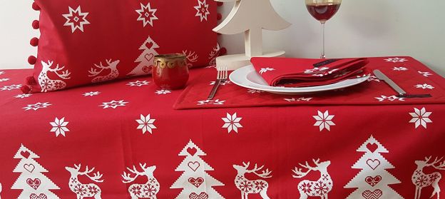 Toalha de mesa de algodão de Natal