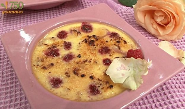 Crème brûlée de framboesas e lichias