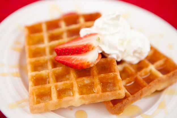 Gaufres com chantilly