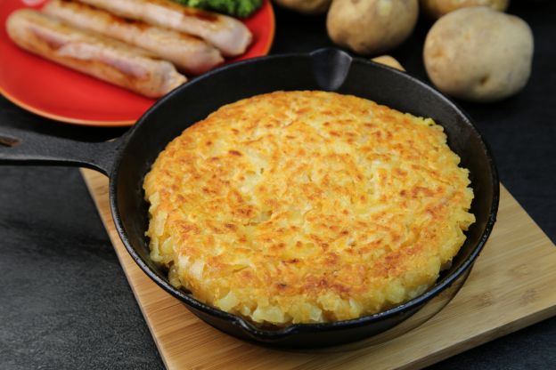 Batata rosti recheada com queijo provolone