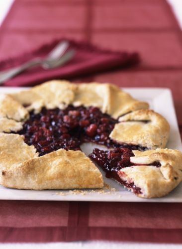 Torta de cerejas e cranberries