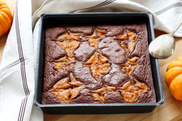 Brownie marmorizado com purê de abóbora