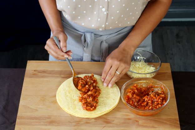 preparação da enchilada