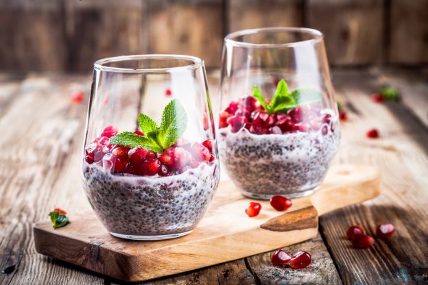 Iogurte com sementes de chia