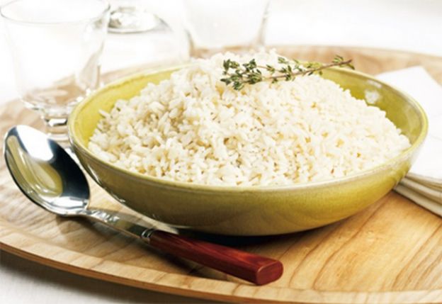 O arroz branco