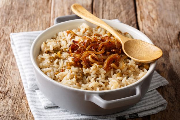 Mujaddara, Mjadra ou Arroz com lentilhas