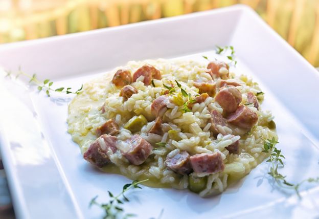 Arroz com salsicha