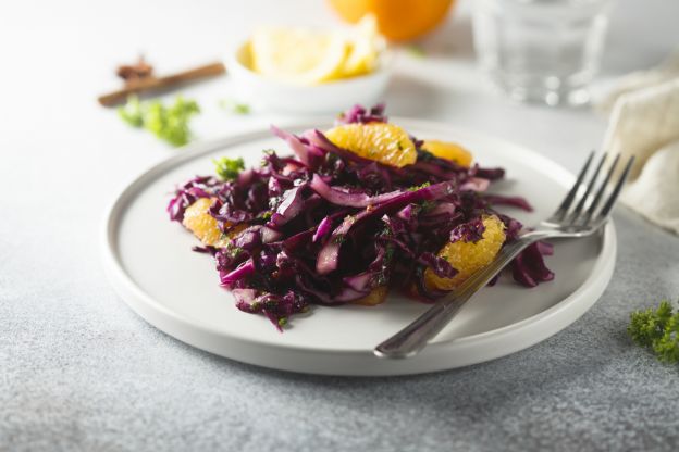 Salada de repolho roxo