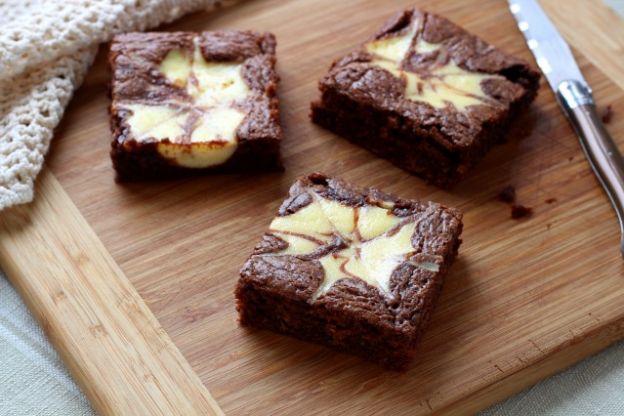 Brownie marmorizado com cheesecake