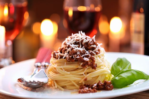 Macarrão com carne moída