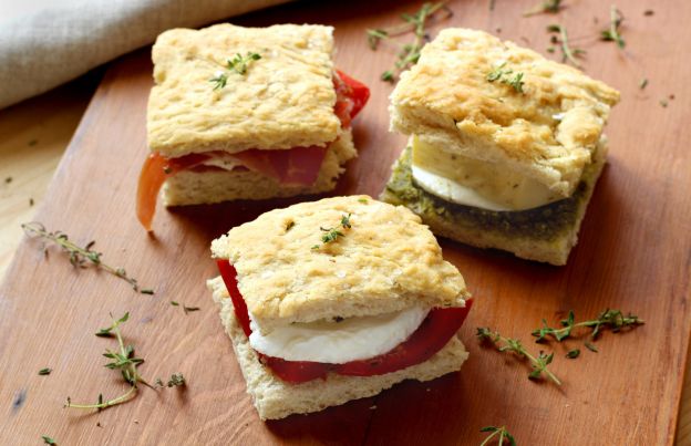 Mini sanduíches de focaccia, 3 maneiras