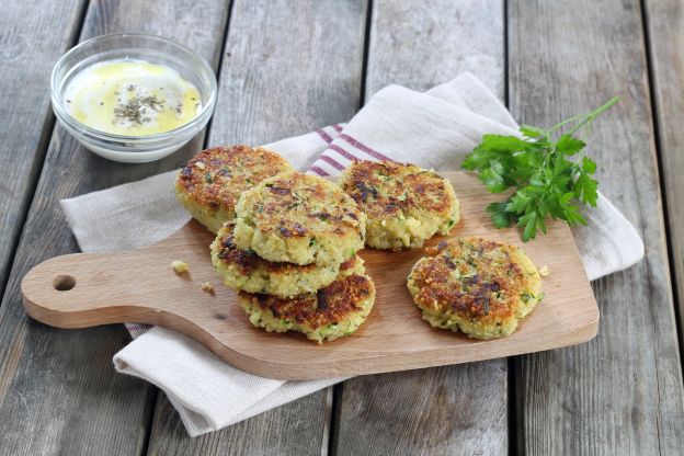 Galettes de quinoa e abobrinha