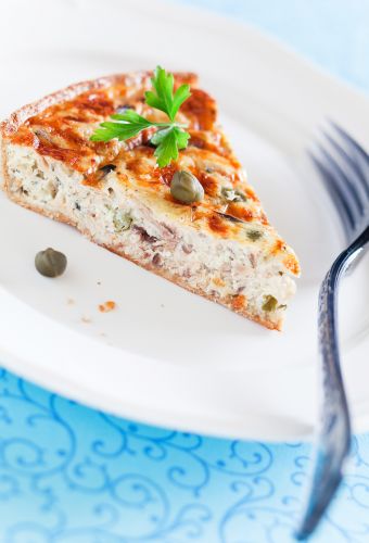 Torta de atum e queijo fresco