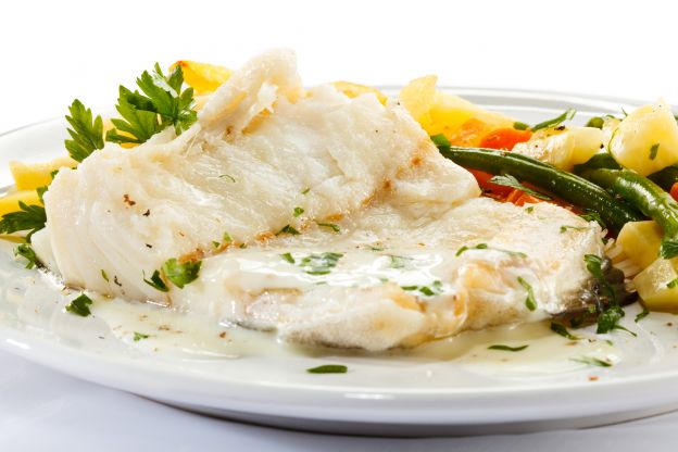 Bacalhau fresco com coco da Índia