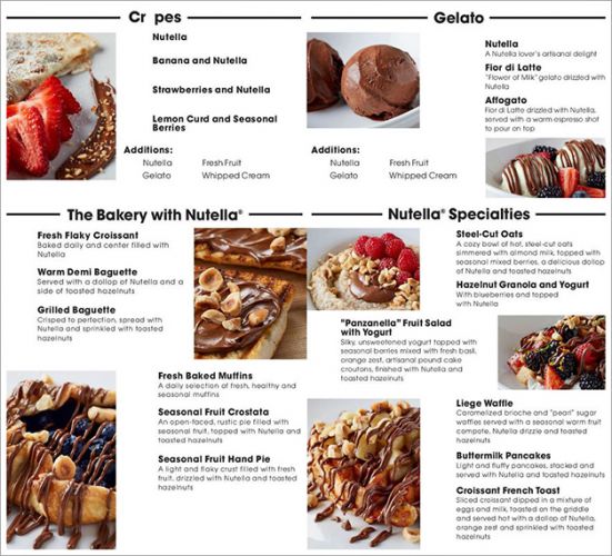 04. Nutella Café Menu