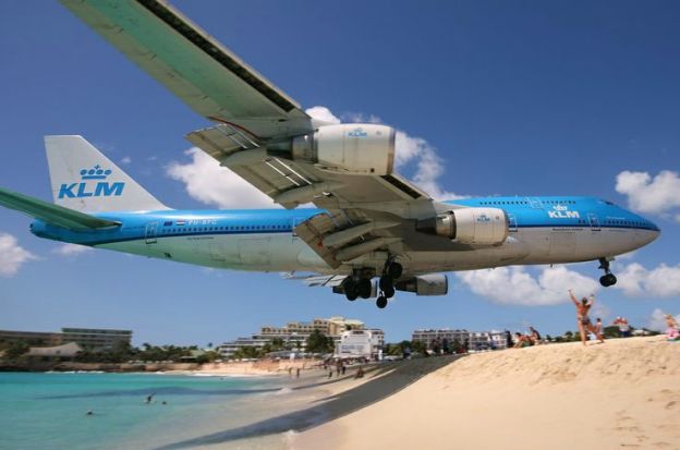 Aeroporto Princess Juliana, na Ilha de São Martinho, nas Antilhas