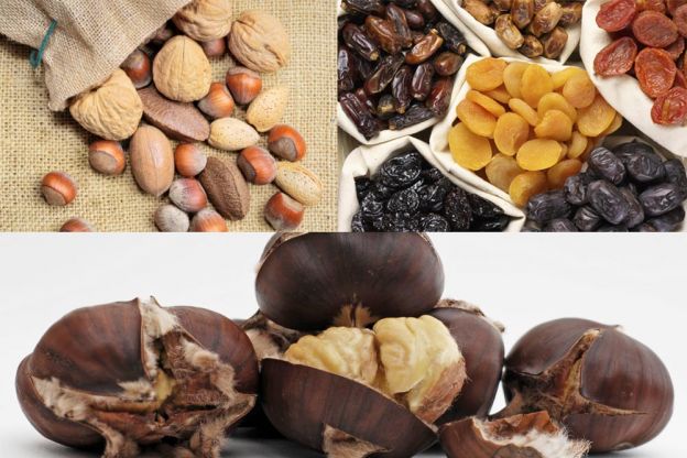 Castanhas portuguesas e frutas secas