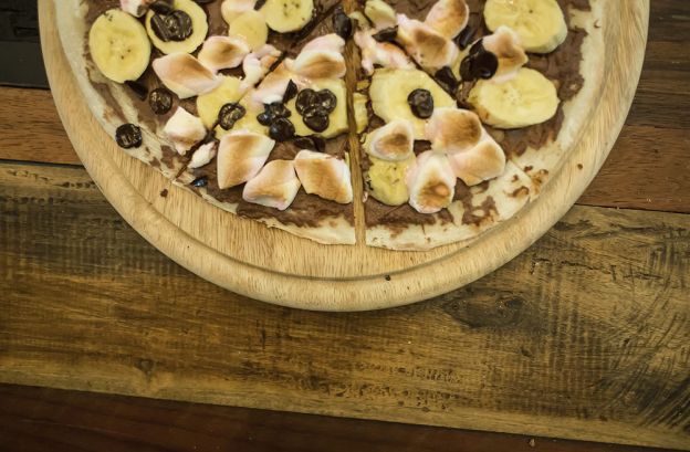 Pizza de chocolate sem ovos