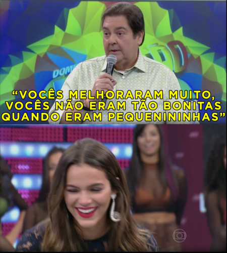 7 - Quando Faustão decidiu opinar sobre Bruna Marquezine e sua irmã