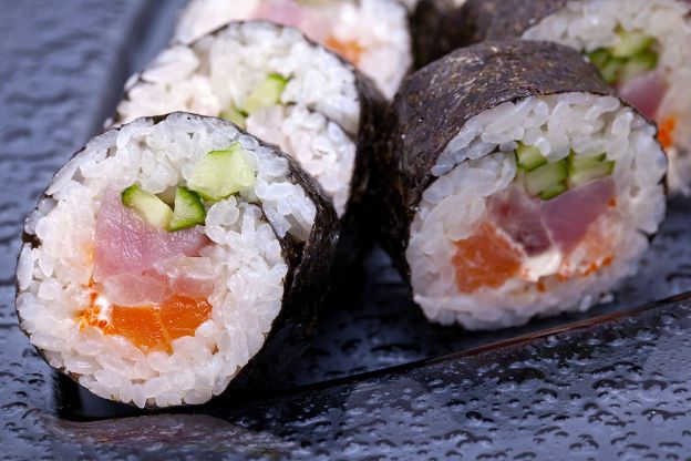 Sushi, Sahimi e Maki de salmão