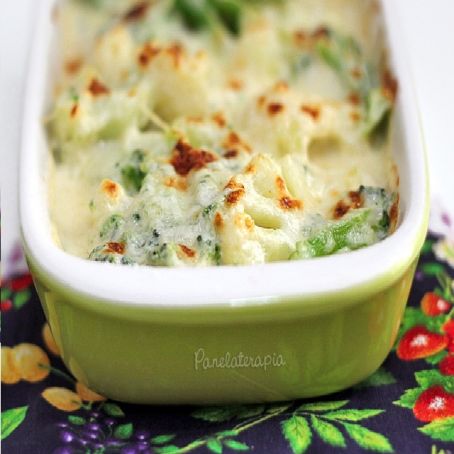 Gratinado de Brócolis e Couve-flor