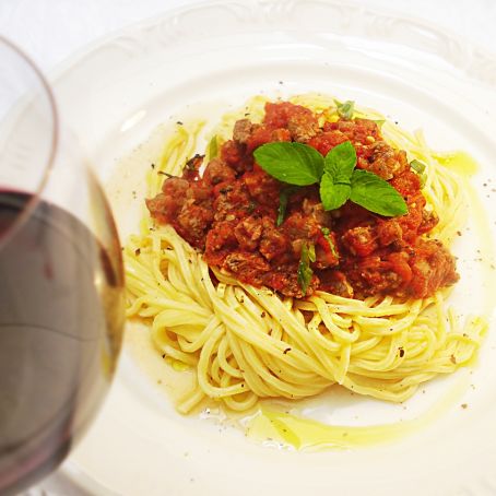 Macarrão bolonhesa com cream cheese